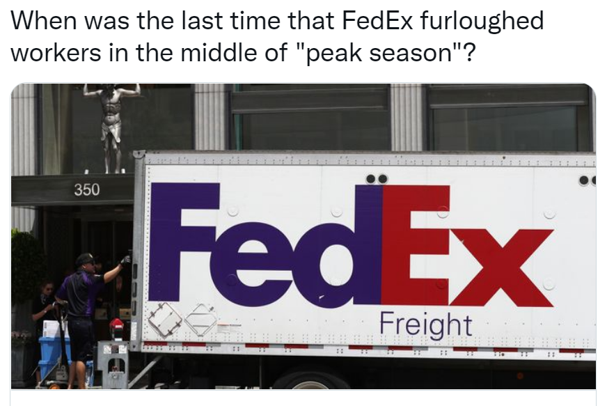Huge Layoffs Including Thousands at Amazon and FedEx in Peak Shipping